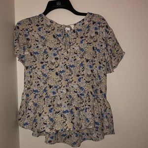 Gap Blue Floral Blouse